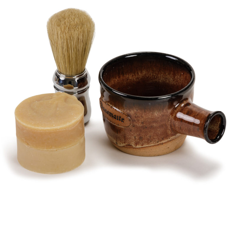 Men’s Shave Mug Set- 2 soaps & boar hair brush