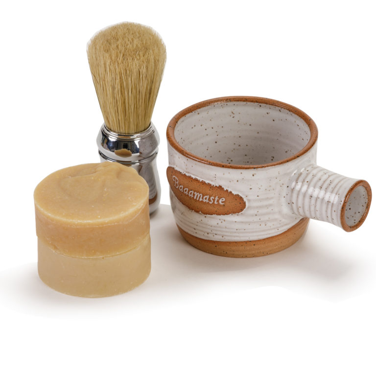 Men’s Shave Mug Set- 2 soaps & boar hair brush